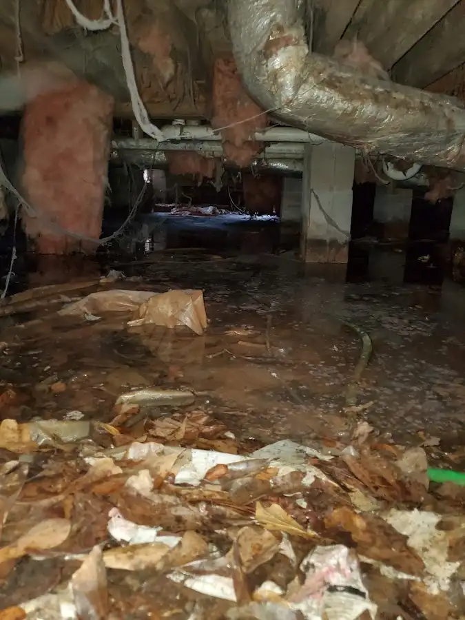 Crawl space flood assessment for Commercial Water Damage Restoration in St. Marys