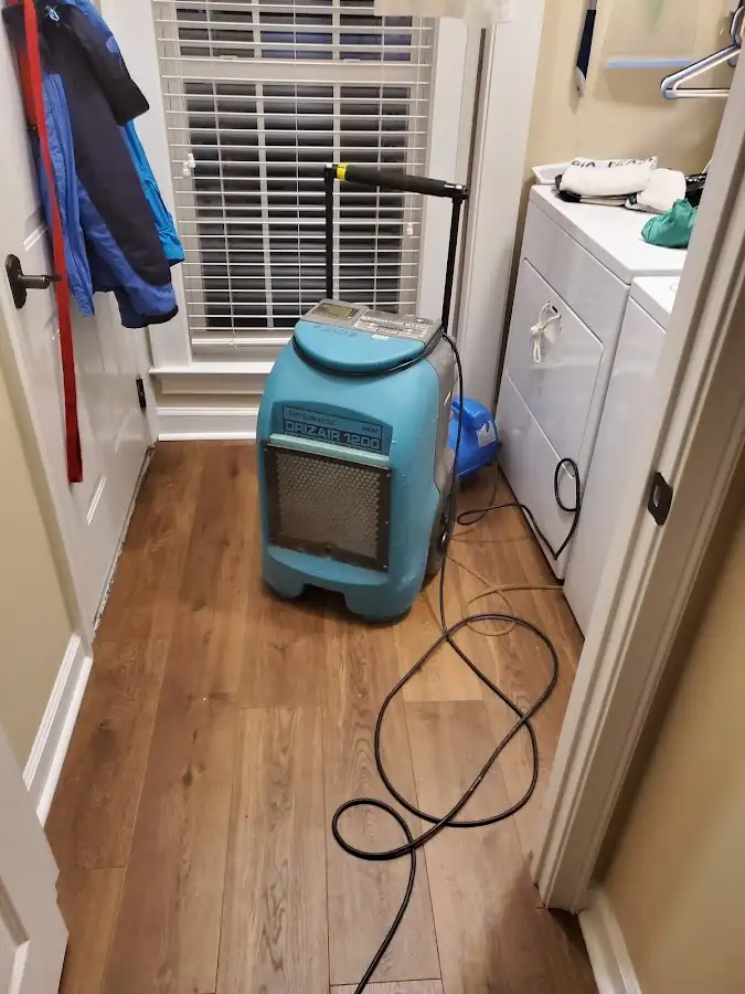 Commercial dehumidifier deployed for Flood Damage Cleanup in St. Marys